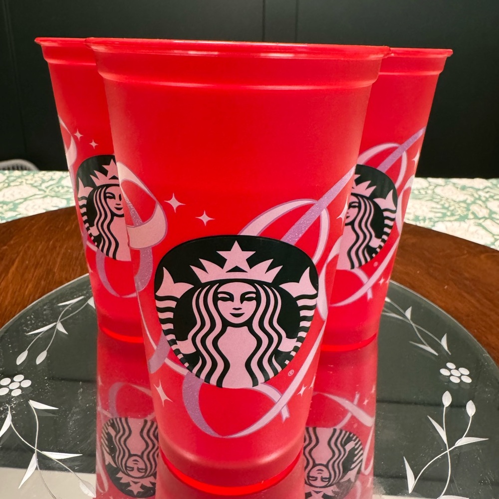 Starbucks 2021 Reusable Red Holiday Cups- set of 3
